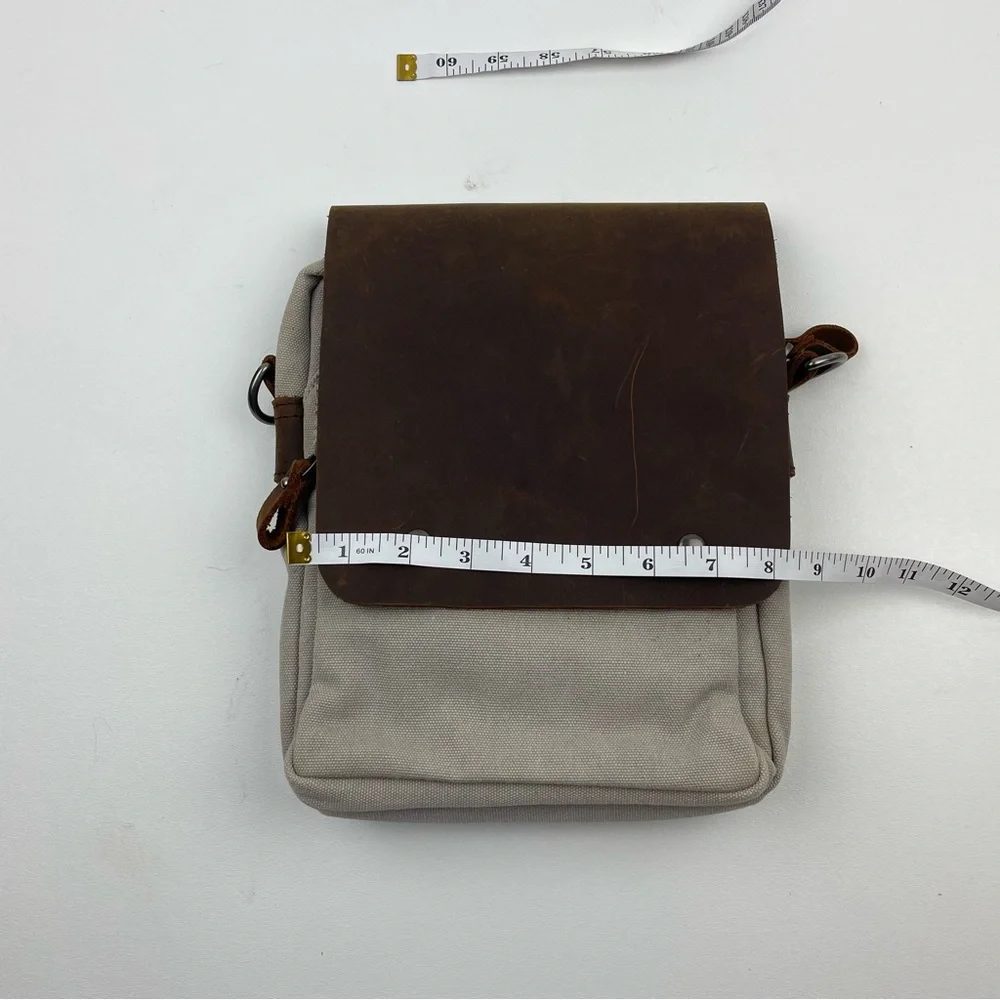 United Leather Small Messenger Bag With Leather Cover NEW